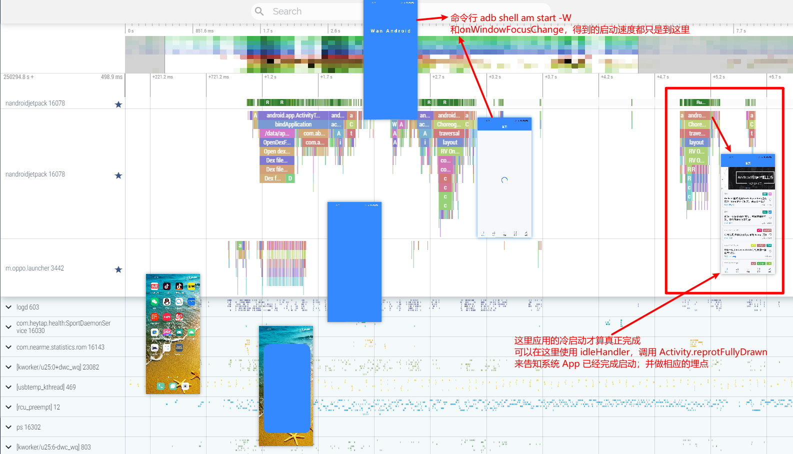 reportFullyDrawn Trace Marker